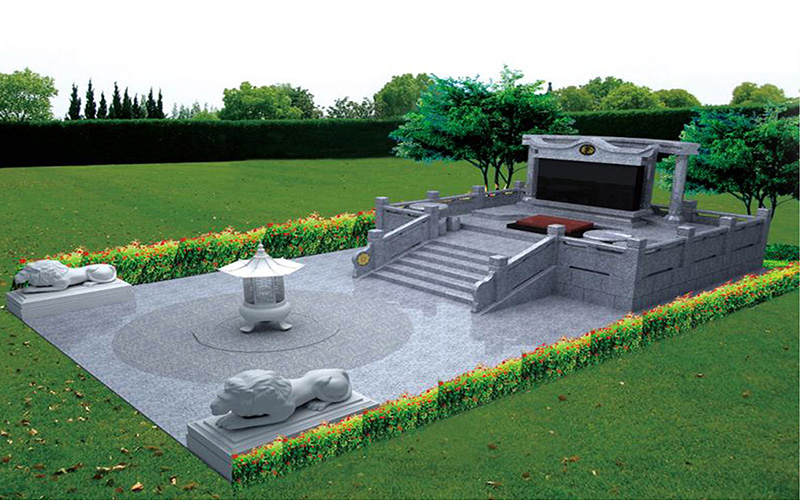 华北地区某家族墓效果图   北京大孝互联陵园设计有限公司